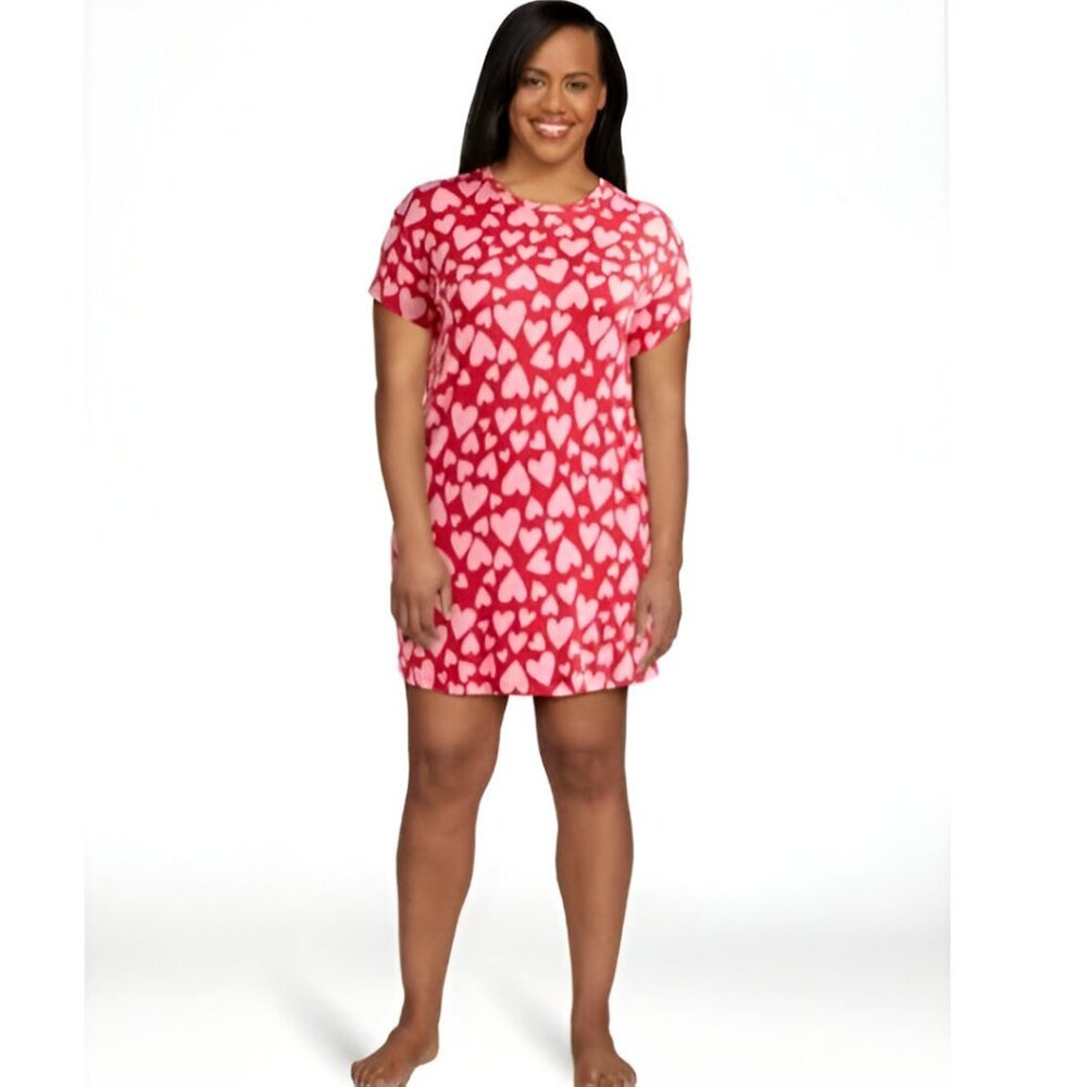 NEW 2X/3X Women's Soft Hearts Nightgown w/ Pockets